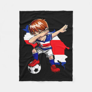 Dabbing Soccer Costa Rican Jersey Boy Costa Rica F Fleece Blanket