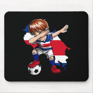 Dabbing Soccer Costa Rican Jersey Boy Costa Rica F Mouse Pad