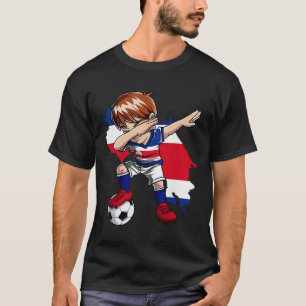 Dabbing Soccer Costa Rican Jersey Boy Costa Rica F T-Shirt