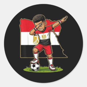 Dabbing Soccer Egypt Jersey Boy Egyptians Boys Classic Round Sticker