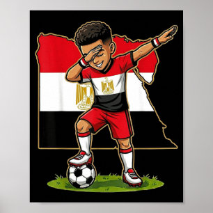 Dabbing Soccer Egypt Jersey Boy Egyptians Boys Poster