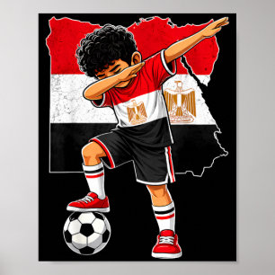 Dabbing Soccer Egypt Jersey Boy Egyptians Boys Poster