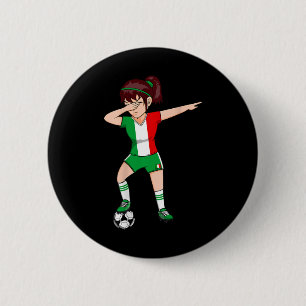 Dabbing Soccer Girl Italy Jersey Italian Footll Fa 6 Cm Round Badge