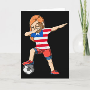 Dabbing Soccer Girl Liberia Jersey Liberian Card