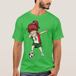 Dabbing Soccer Girl Mexico Jersey  - Mexican Footb T-Shirt