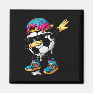 Dabbing Soccer Ice Cream Drip For Boys Funny Socce Magnet