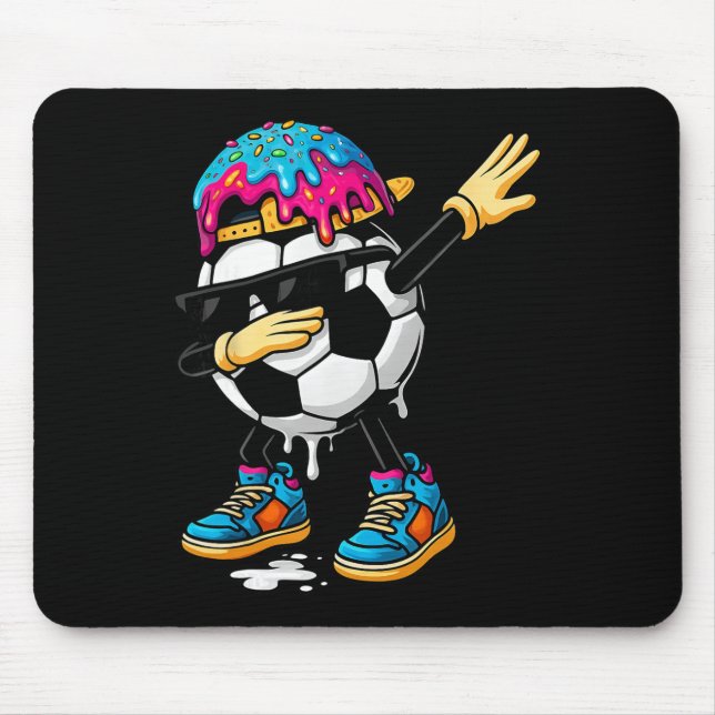 Dabbing Soccer Ice Cream Drip For Boys Funny Socce Mouse Pad (Front)
