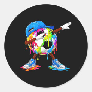 Dabbing Soccer Ice Cream For Boys Funny Soccer Classic Round Sticker