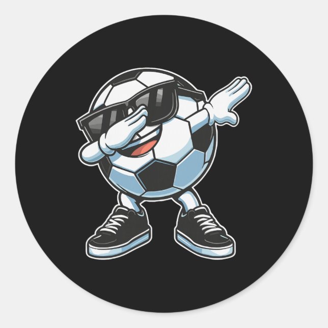 Dabbing Soccer Ll Player  Classic Round Sticker (Front)