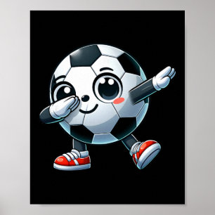 Dabbing Soccer Player Lover Cute Toddler Kids Boys Poster