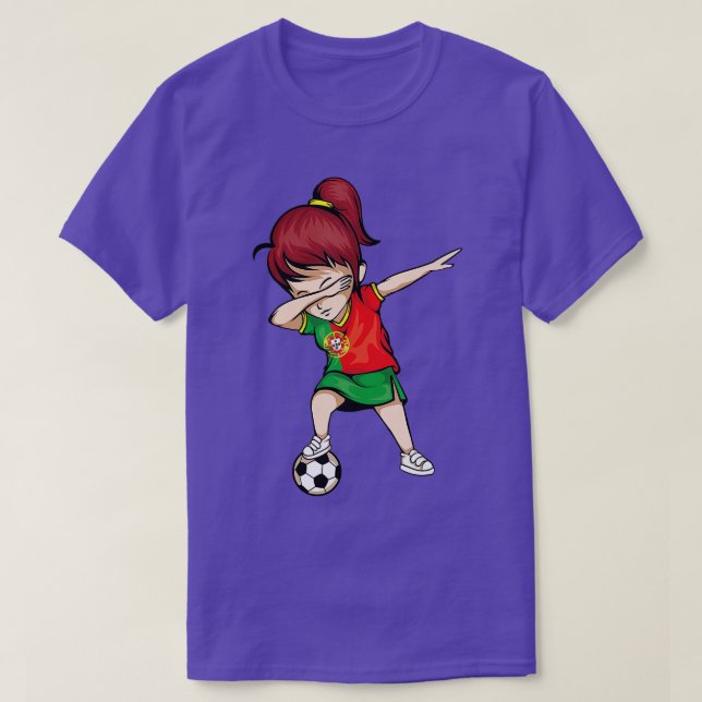 Dabbing Soccer Portugal Jersey Portuguese Football T-Shirt (Design Front)