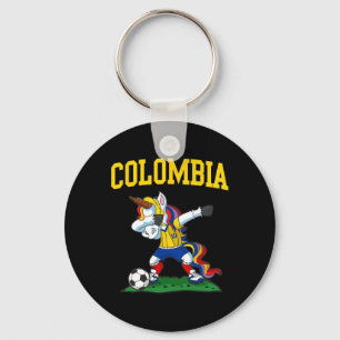 Dabbing Soccer Unicorn Colombia Colombian Footll Key Ring
