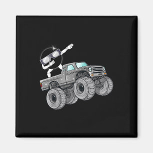 Dabbing Solar Eclipse Monster Truck Fun Boys Kids Magnet