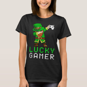 Dabbing St Paddy's Day Video Gaming Leprechaun Gre T-Shirt