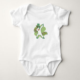 Dabbing St. Patricks Unicorn Baby Bodysuit