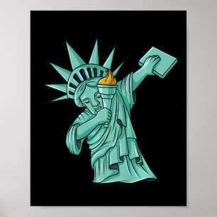 Dabbing Statue Of Liberty 4th Of July Kids Boys   Poster