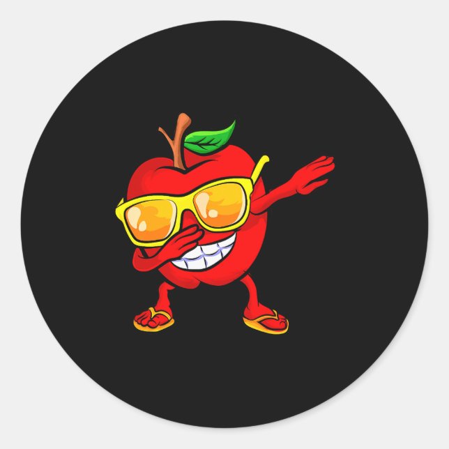 Dabbing Sungles Design Green S Lovers  Classic Round Sticker (Front)