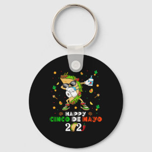 Dabbing Taco Cinco De Mayo 2021 Face Mask Quaranti Key Ring