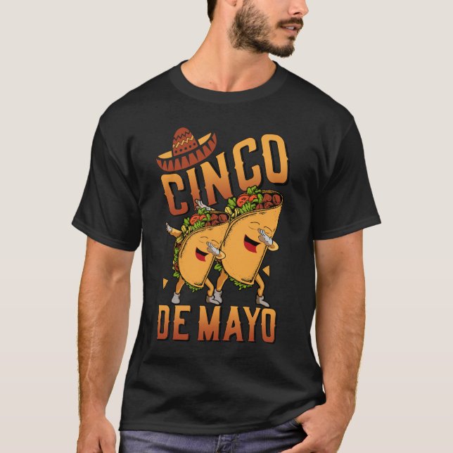 Dabbing Taco Cinco De Mayo Funny Boys Men Mexican T-Shirt (Front)