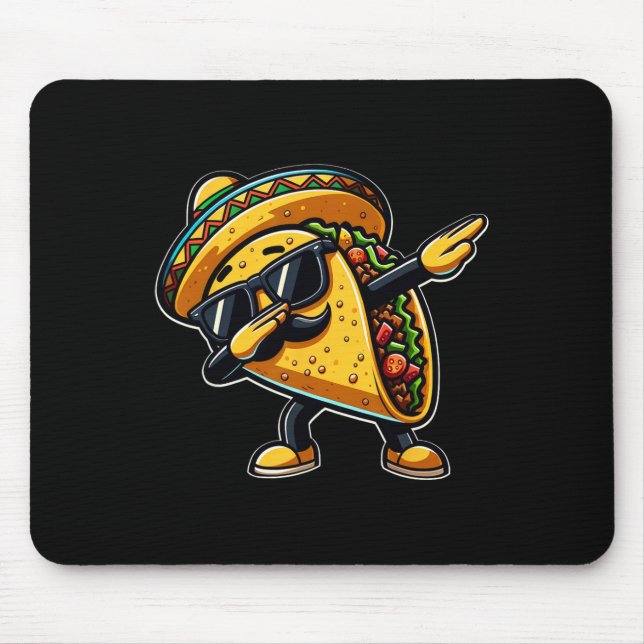Dabbing Taco Cinco De Mayo Funny Mexican Fathers D Mouse Pad (Front)