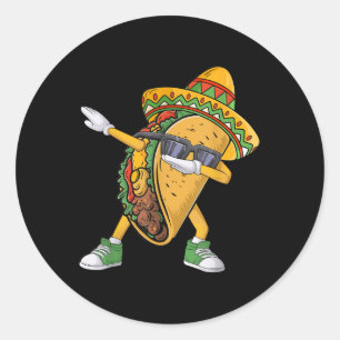 Dabbing Taco Cinco De Mayo Funny Mexican Food Dab  Classic Round Sticker