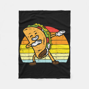 Dabbing Taco Dab Retro Cinco De Mayo Men Boys Yout Fleece Blanket