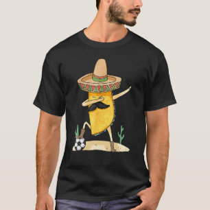 Dabbing Taco Mexican Soccer Sports Funny Cinco De  T-Shirt