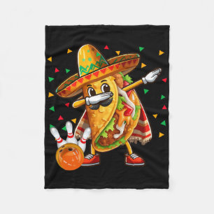 Dabbing Taco Playing Bowling Cinco De Mayo Player  Fleece Blanket