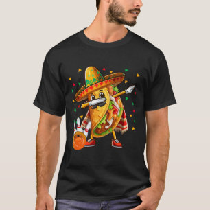 Dabbing Taco Playing Bowling Cinco De Mayo Player T-Shirt