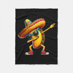 Dabbing Tacos Bruh Cinco De Mayo Fiesta Mexican Bo Fleece Blanket
