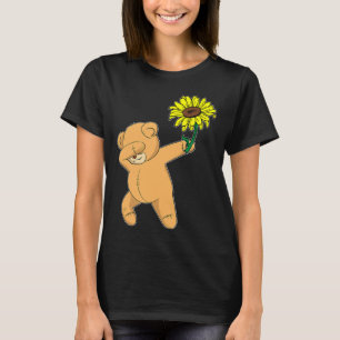 Dabbing Teddy Bear Sunflower Autism Awareness T-Shirt