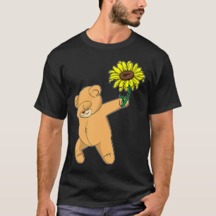 Dabbing Teddy Bear Sunflower Autism Awareness T-Shirt