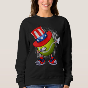 Dabbing Tennis Ball Uncle Sam Hat American Flag 4t Sweatshirt
