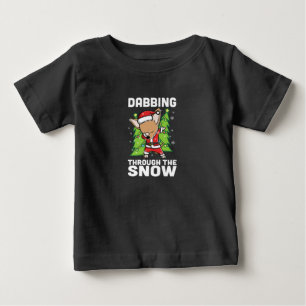 Dabbing Through Snow Chihuahua Christmas Dog Baby T-Shirt