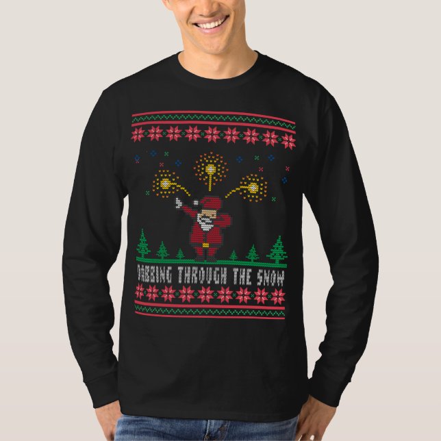 Dabbing Through The Snow Santa Claus Ugly Sweater (Front)