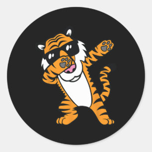 Dabbing Tiger Funny Cool Dancing Big Cat Dab  Classic Round Sticker