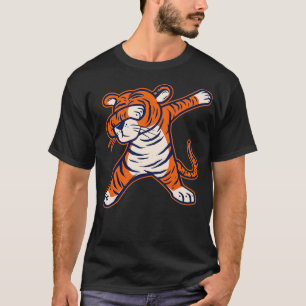 Dabbing Tiger Orange and Navy toon Tiger T-Shirt