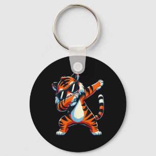 Dabbing Tiger With Sungles Tiger Animal Key Ring