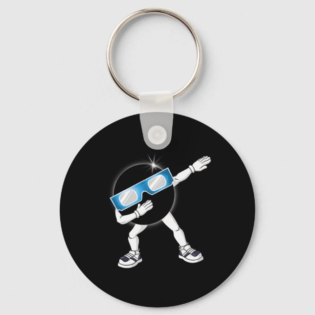 Dabbing Total Solar Eclipse 2024 Totality Dab Boys Key Ring (Front)
