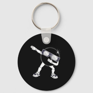 Dabbing Total Solar Eclipse 2024 Totality Dab Kids Key Ring