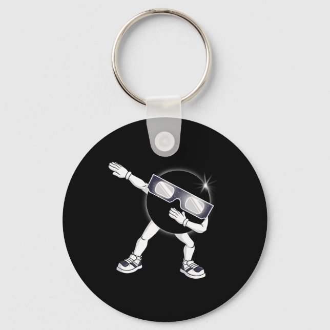 Dabbing Total Solar Eclipse 2024 Totality Dab Kids Key Ring (Front)