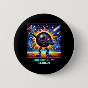 Dabbing Total Solar Eclipse Burlington Vermont 6 Cm Round Badge