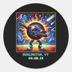 Dabbing Total Solar Eclipse Burlington Vermont Classic Round Sticker