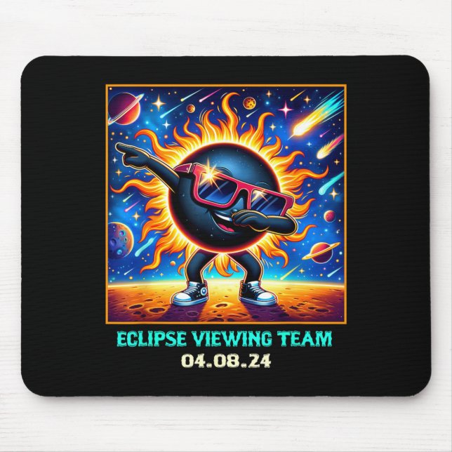 Dabbing Total Solar Eclipse Eclipse Viewing Team Mouse Pad (Front)