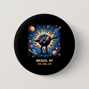 Dabbing Total Solar Eclipse Mexico New York 6 Cm Round Badge