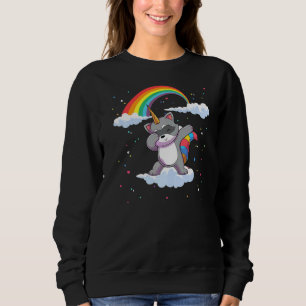 Dabbing Trash Panda Rainbow Raccoonicorn Unicorn R Sweatshirt