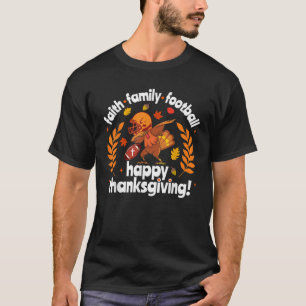 Dabbing Turkey Cute Thanksgiving Boys Faith Family T-Shirt