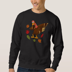 Dabbing Turkey Dabbing Thanksgiving Turkey Day Cos Sweatshirt