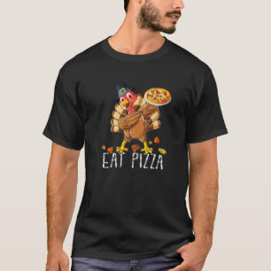 Dabbing Turkey Eat Pizza Adult Vegan Kids  Thanksg T-Shirt