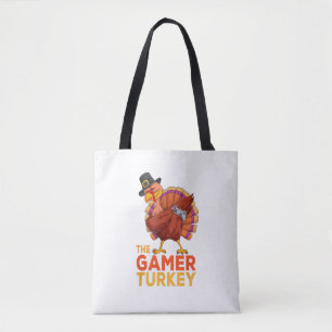 Dabbing Turkey Gamer Thanksgiving Gaming Kids Boys Tote Bag